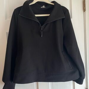 Black Half-Zip Pullover Sweatshirt